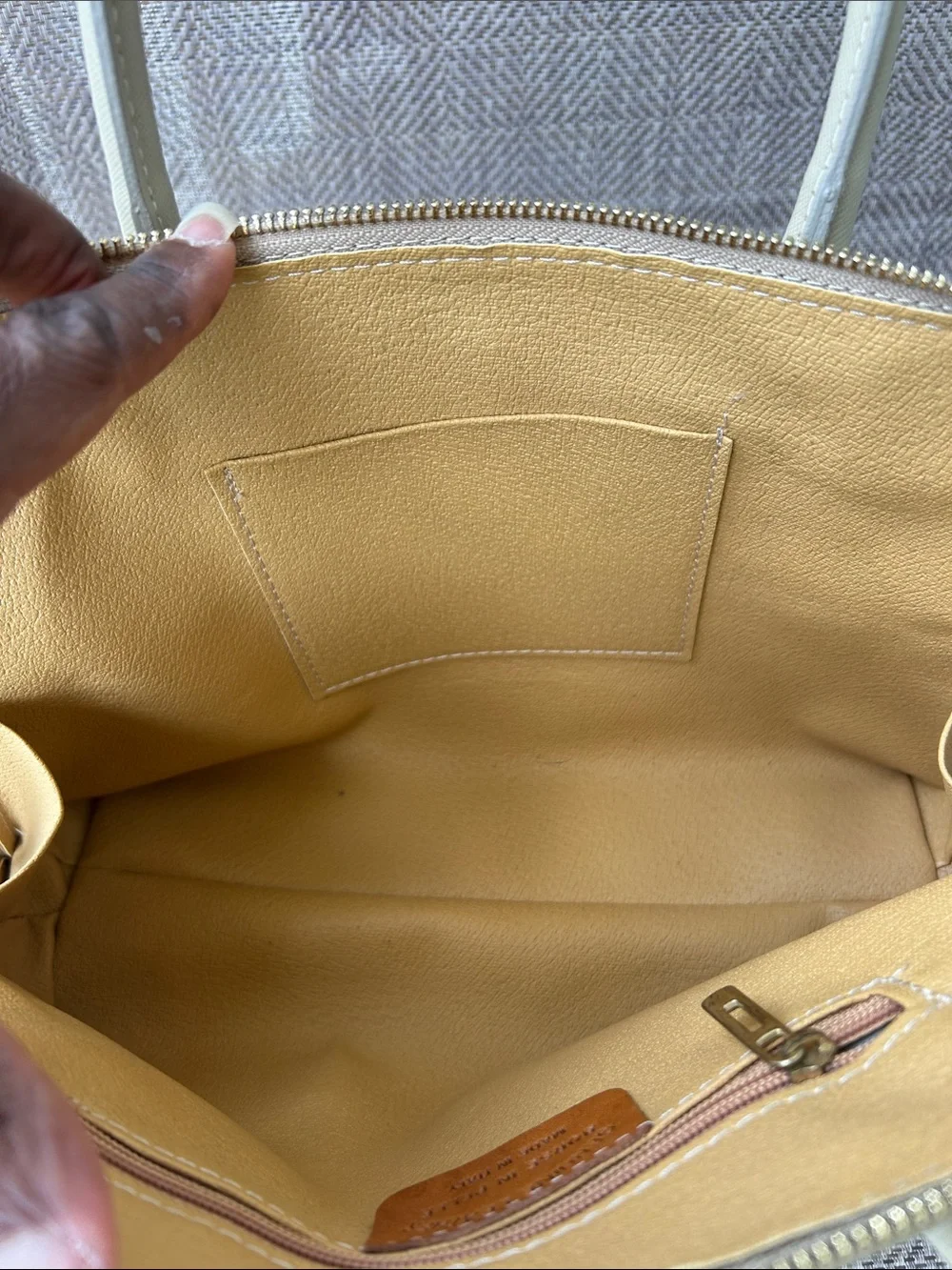 Borse in PELLE Cream Leather Top-Handle Women’s Leather bag. Made in Italy.